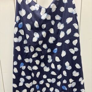 Scoop Navy and White Leaf Print Dress